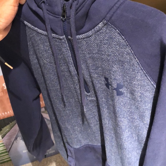 Navy Blue Quarter Zip Hoodie - Picture 2 of 4